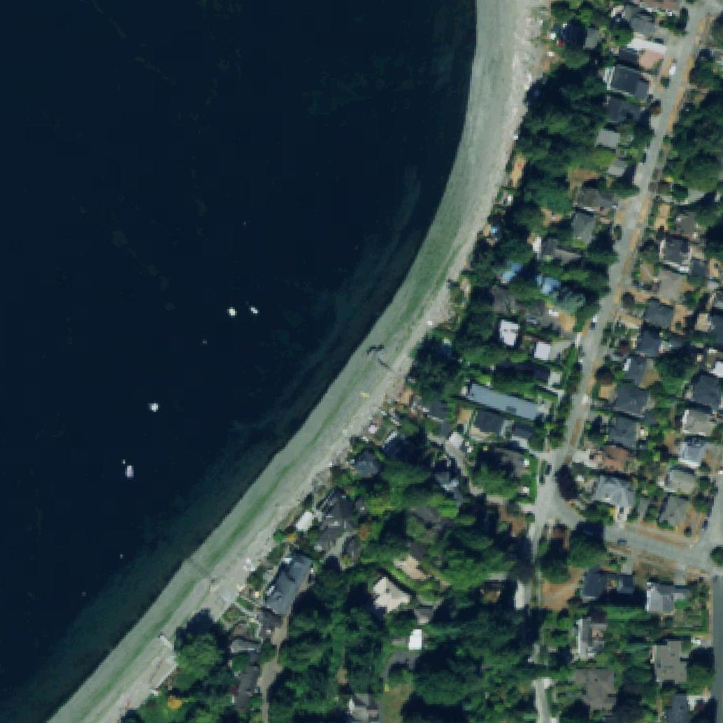 Aerial map of Southwest Brace Point Drive Street End