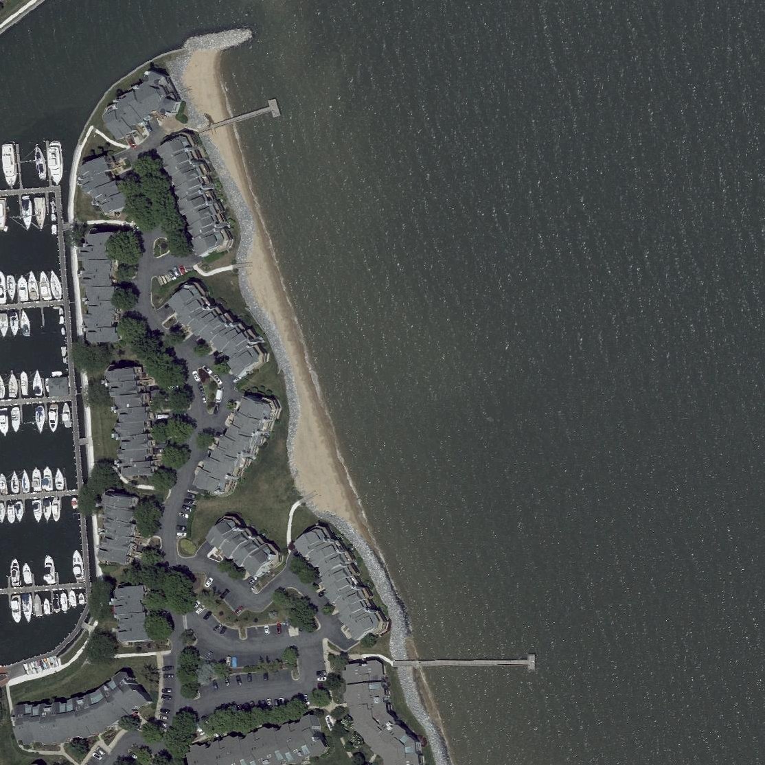 Aerial map of Sparrows Beach