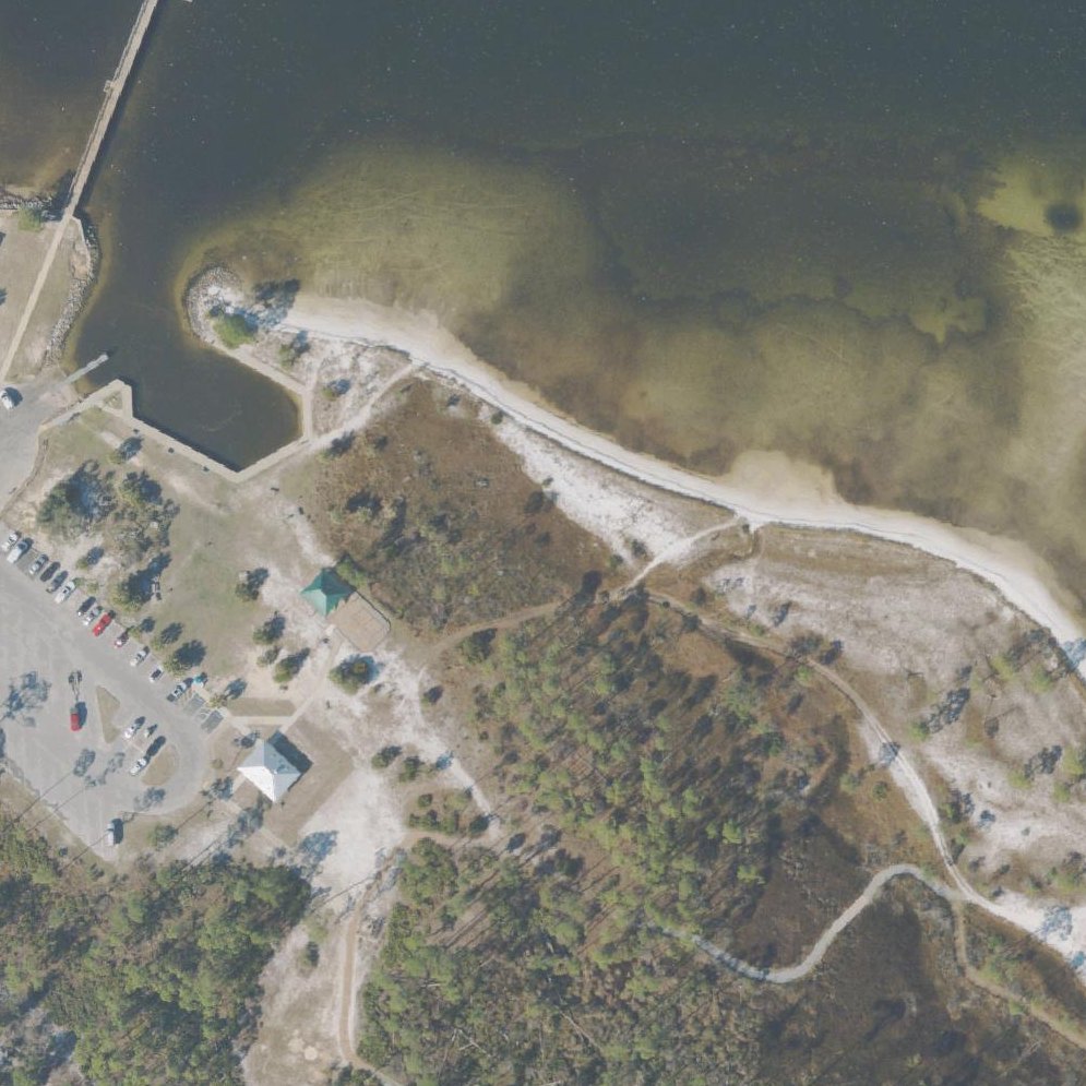 Aerial map of St. Andrews Kayak Launch