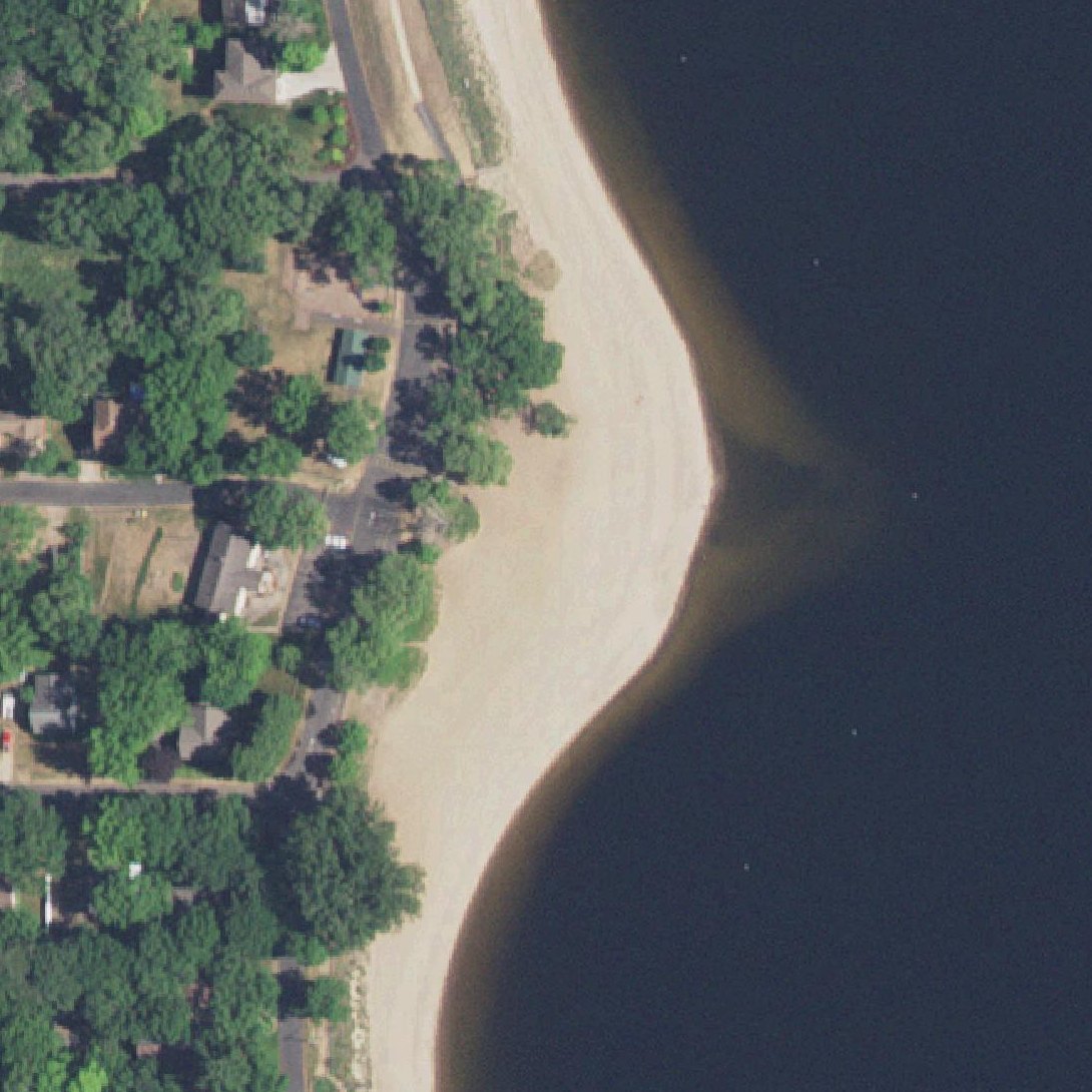 Aerial map of St. Croix Beach Public Riverfront Park and Beach
