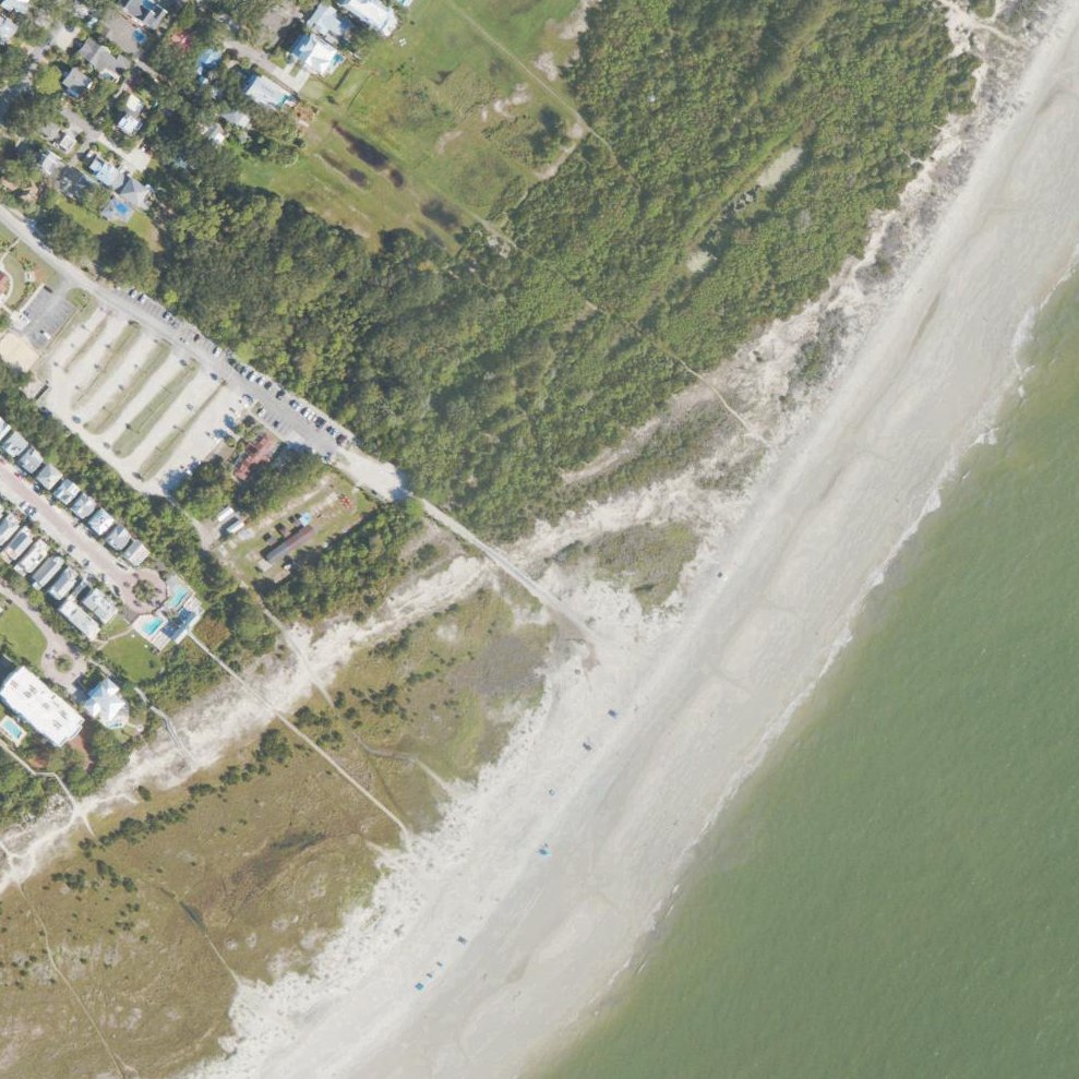 Aerial map of St. Simons Public Beach