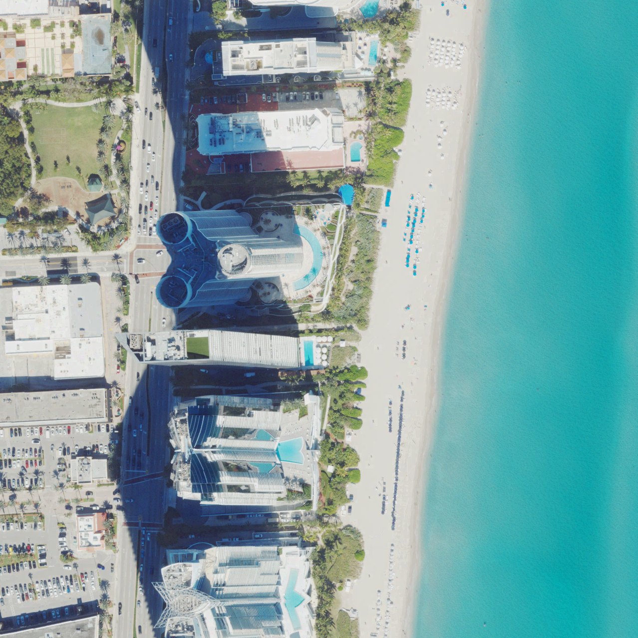 Aerial map of Sunny Isles Public Beach