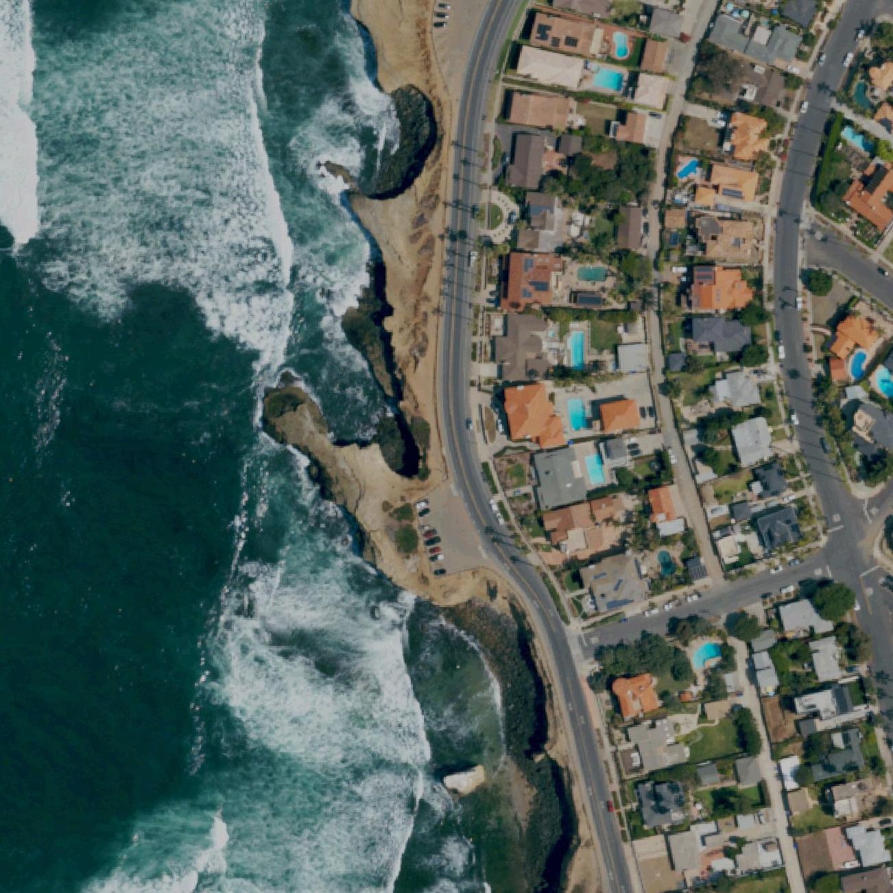 Aerial map of Sunset Cliffs Beach
