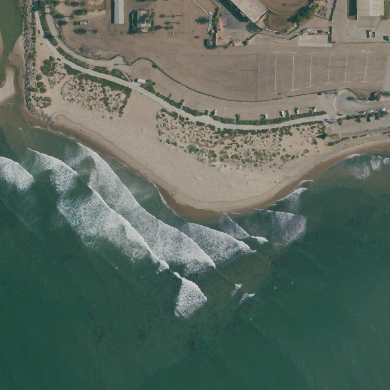 Aerial map of Surfers Point dunes