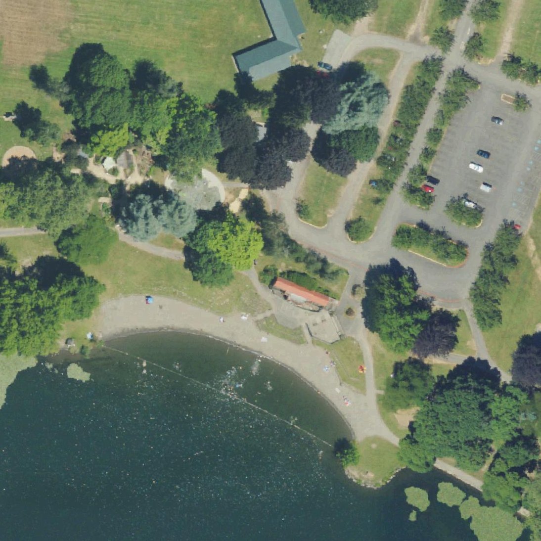 Aerial map of Swim beach