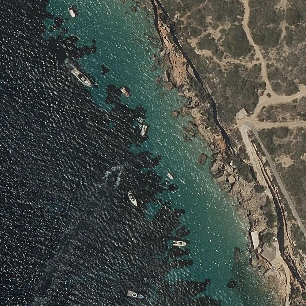 Aerial map of Tagomago Sapete