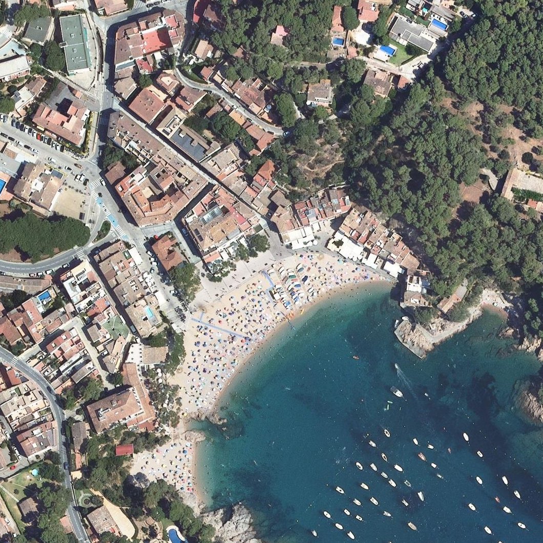 Aerial map of Tamariu Beach