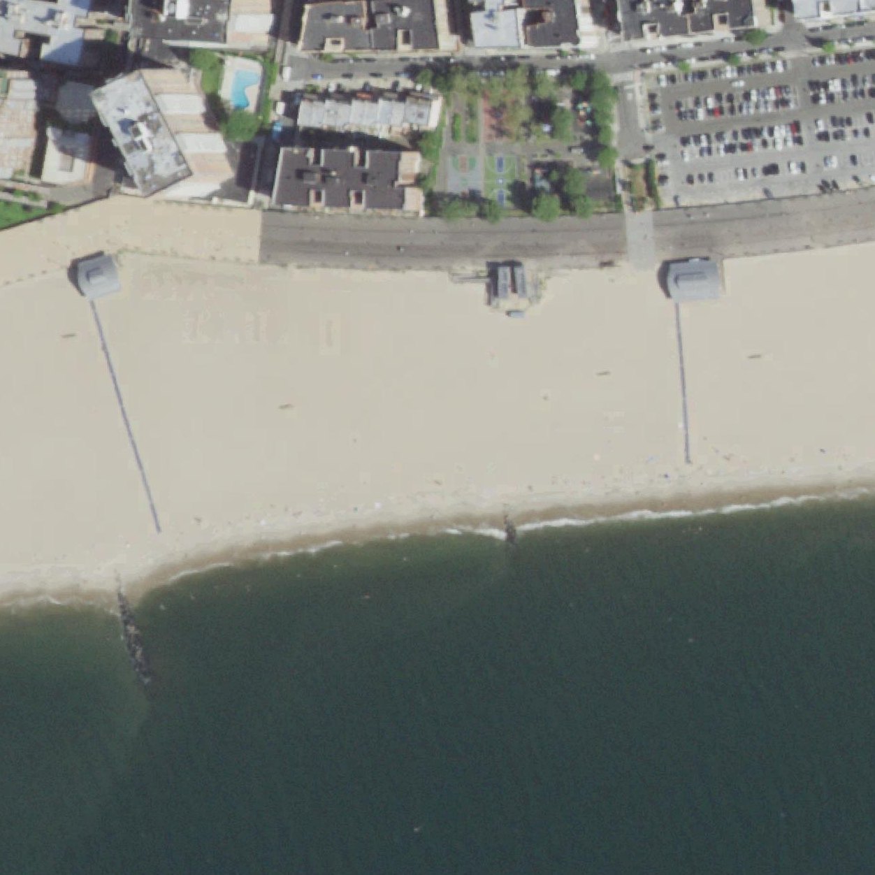 Aerial map of Teqball Table at the Beach