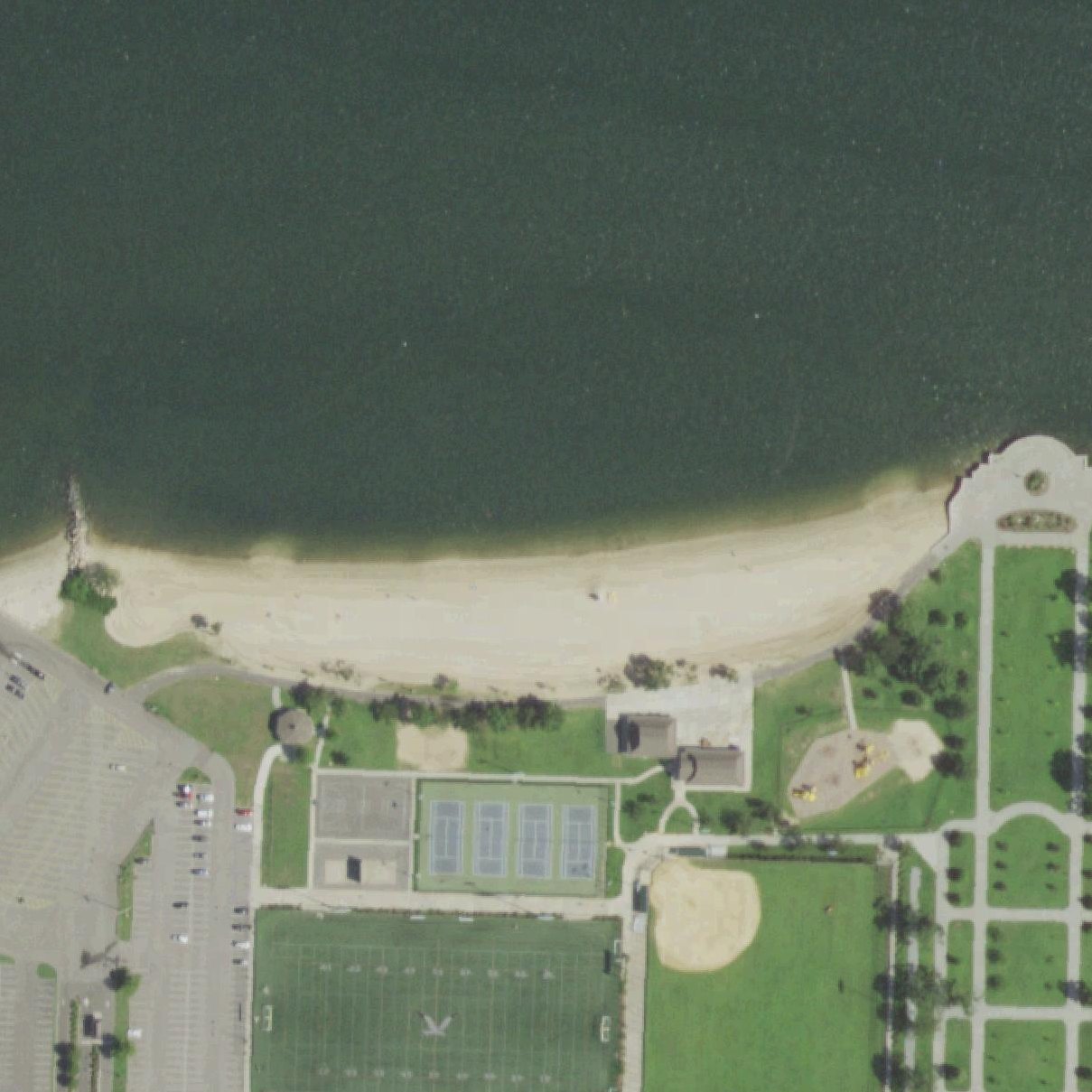 Aerial map of Theodore Roosevelt Memorial Park Beach