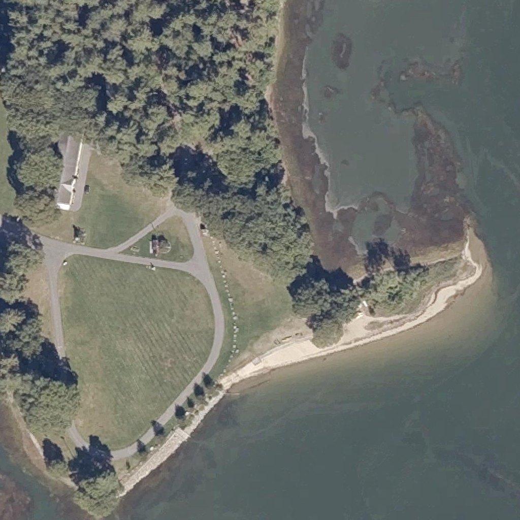 Aerial map of Thomas Point Beach