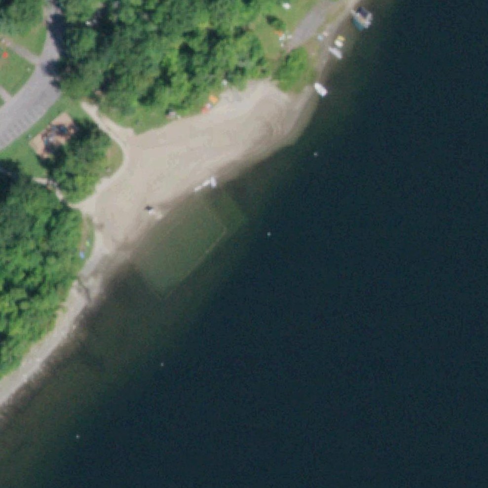 Aerial map of Thompsons Lake State Park Beach