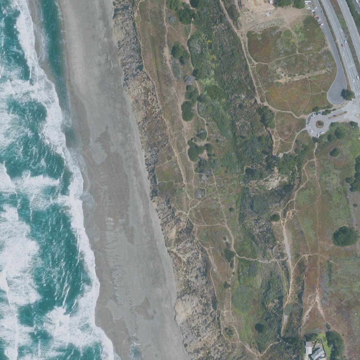 Aerial map of Thornton State Beach