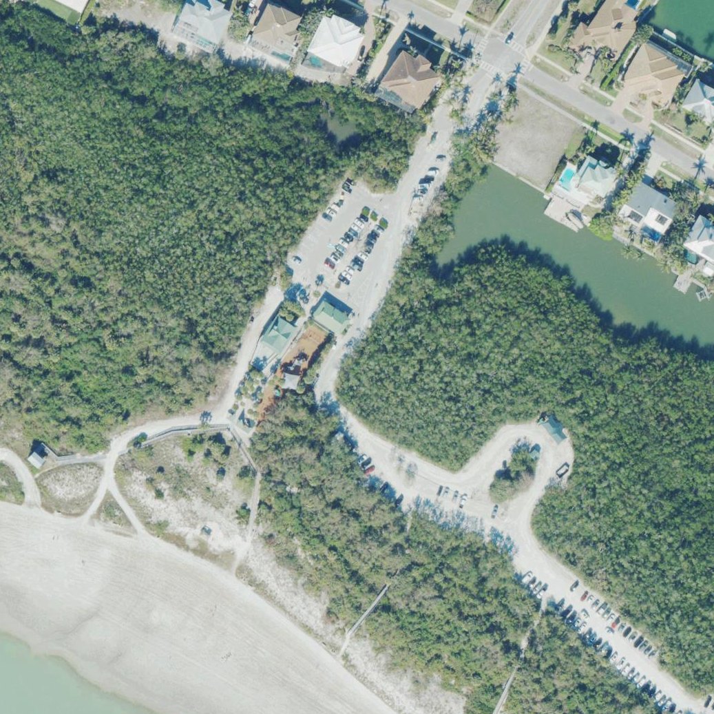Aerial map of Tigertail Beach