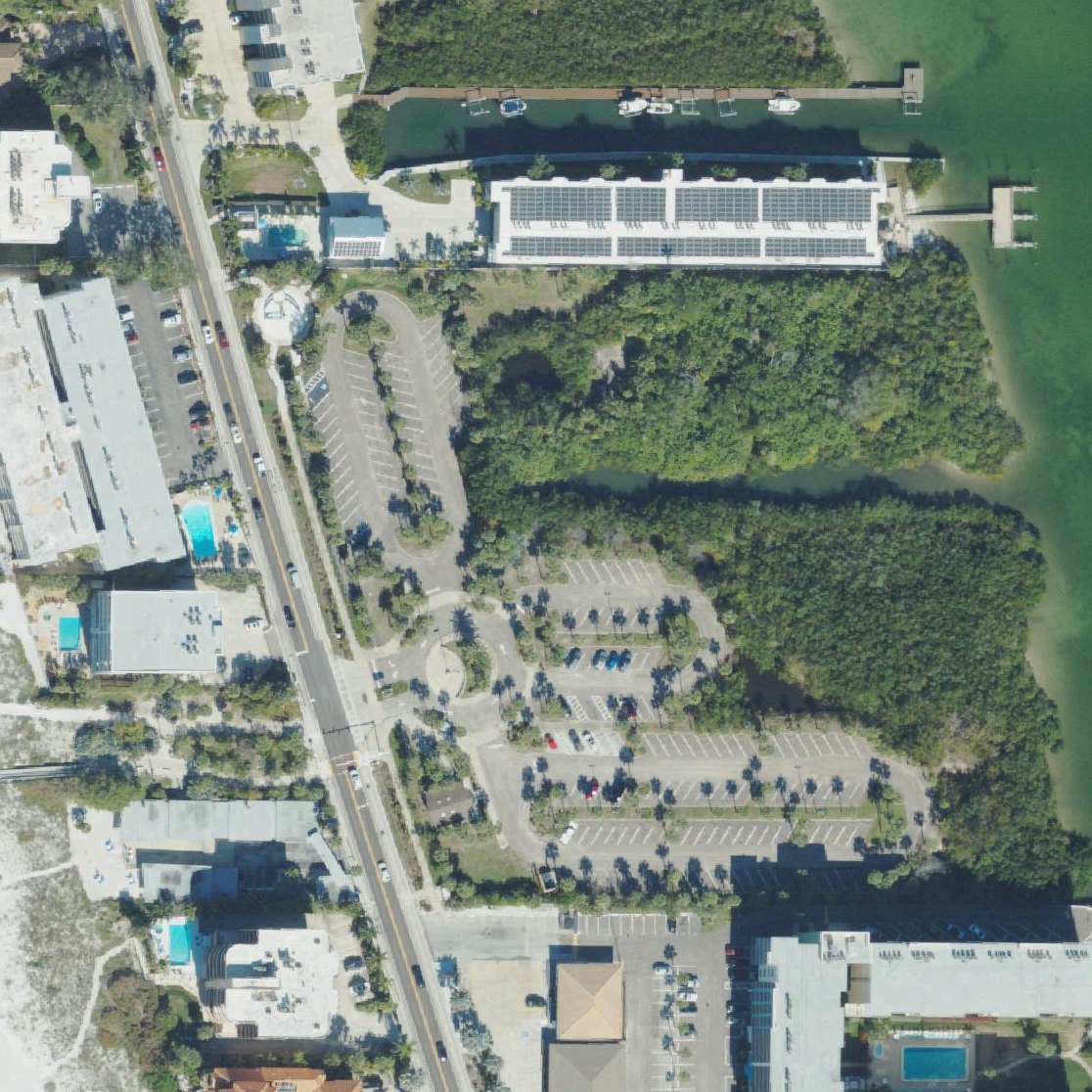 Aerial map of Tiki Gardens - Indian Shores Beach Access