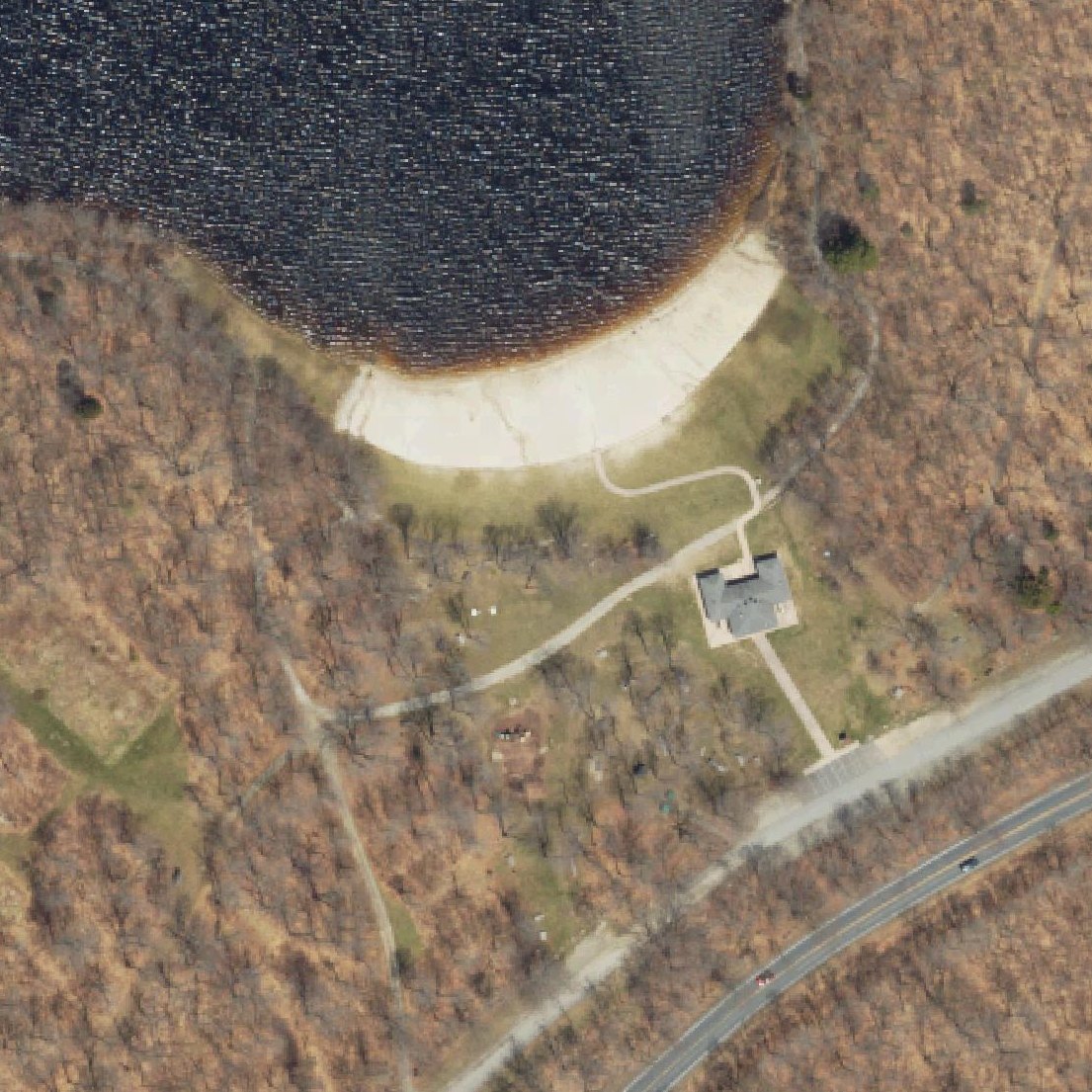 Aerial map of Tobyhanna Lake Beach