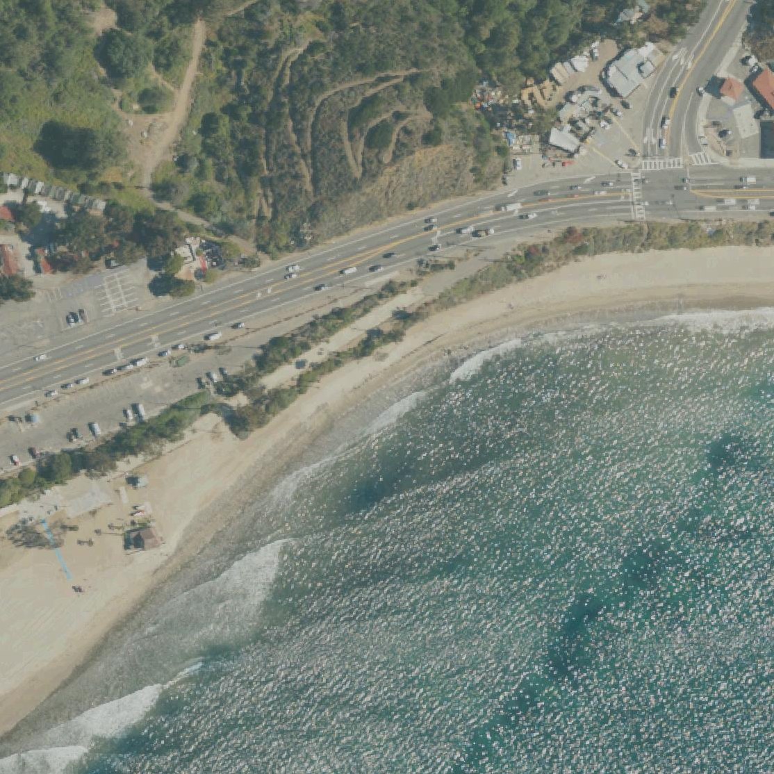 Aerial map of Topanga County Beach