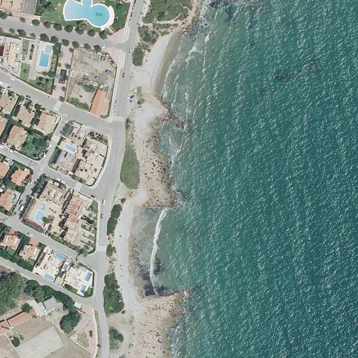 Aerial map of Tres Platges
