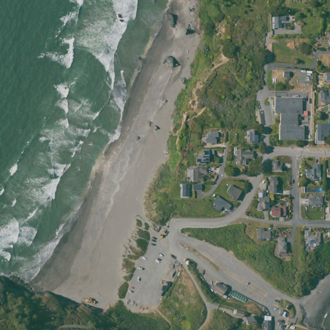 Aerial map of Trinidad State Beach