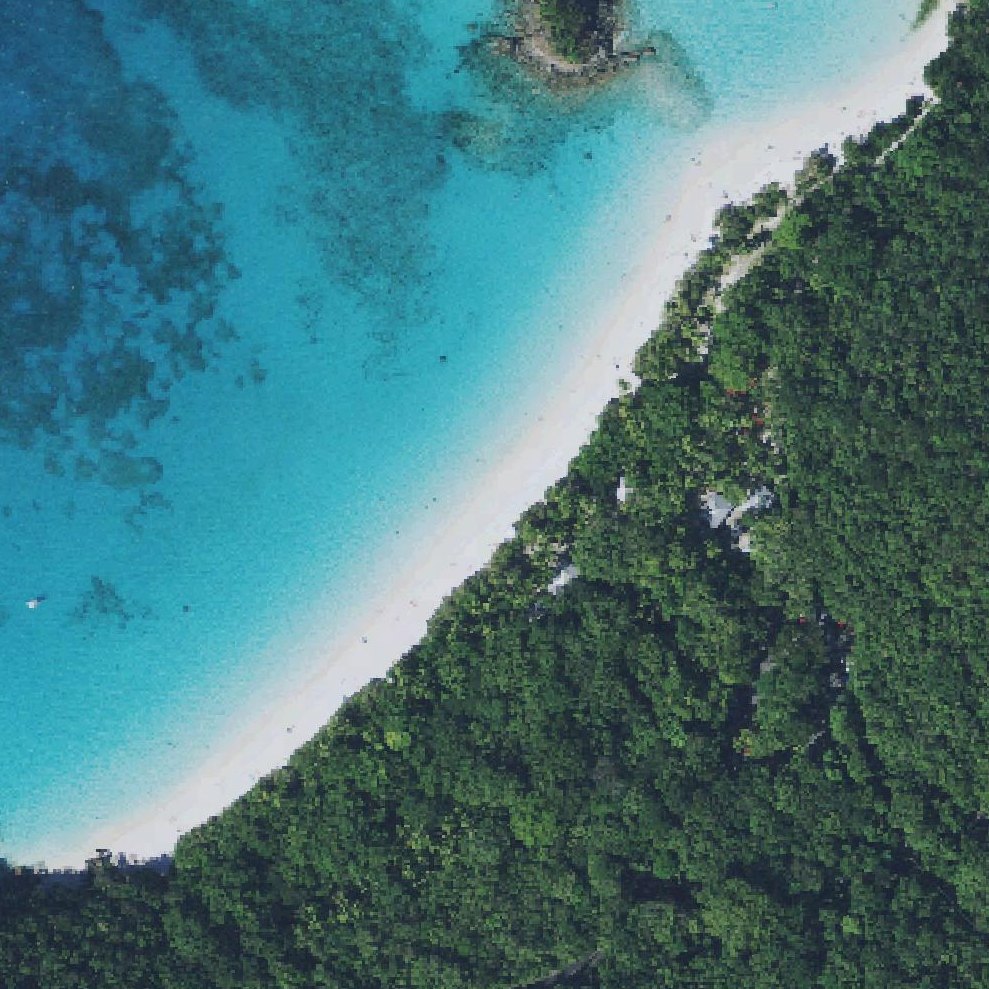 Aerial map of Trunk Bay