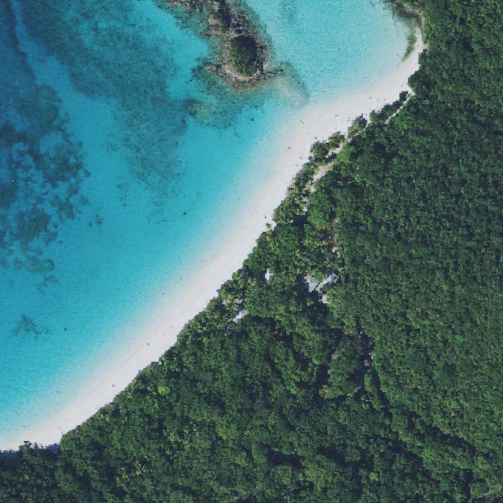 Aerial map of Trunk Beach