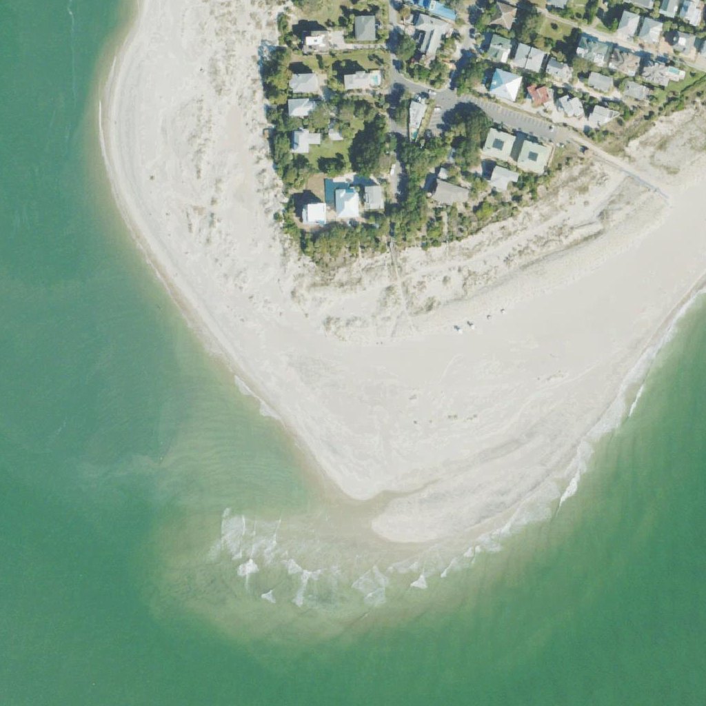 Aerial map of Tybee Island South End Beach