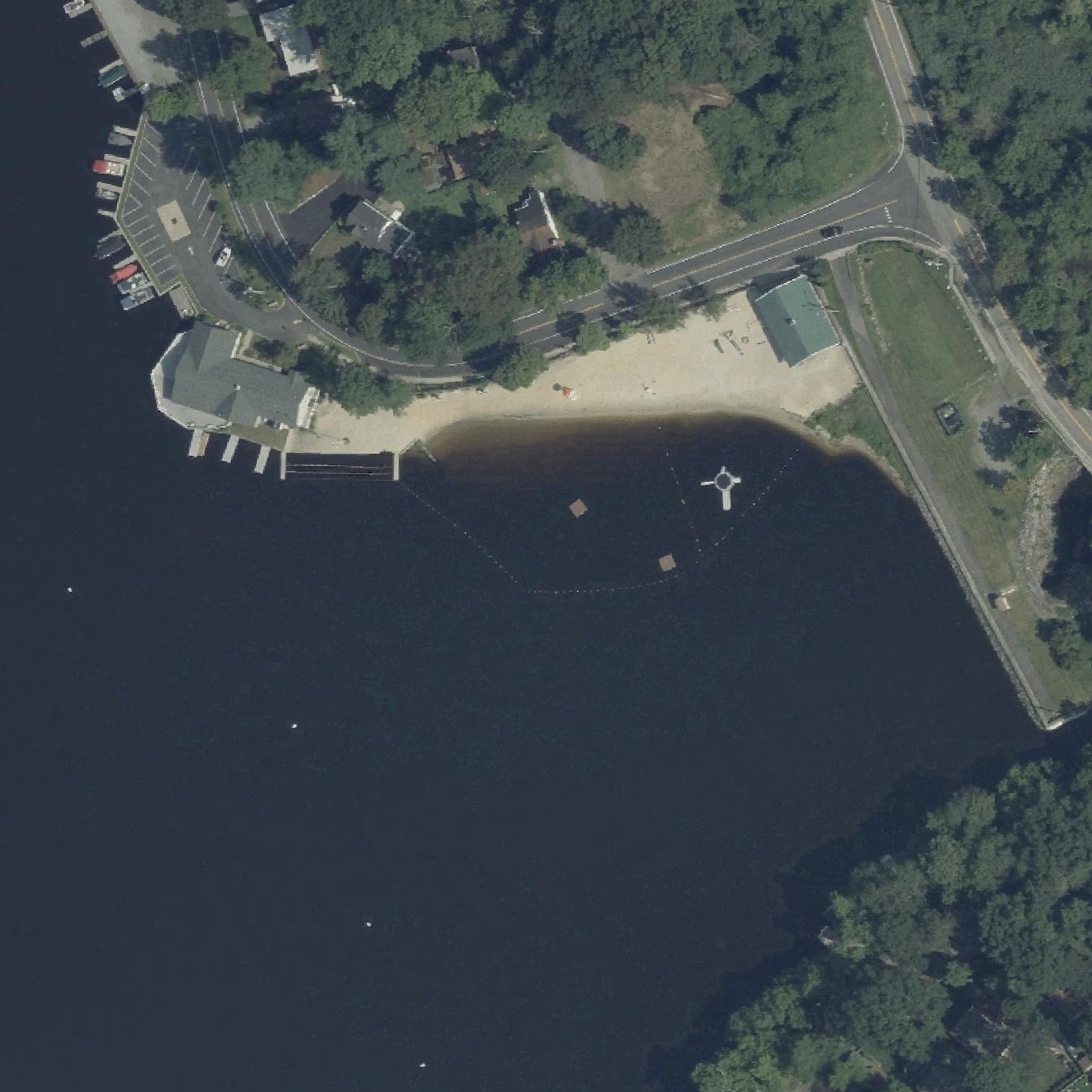 Aerial map of Upper Greenwood Lake Beach