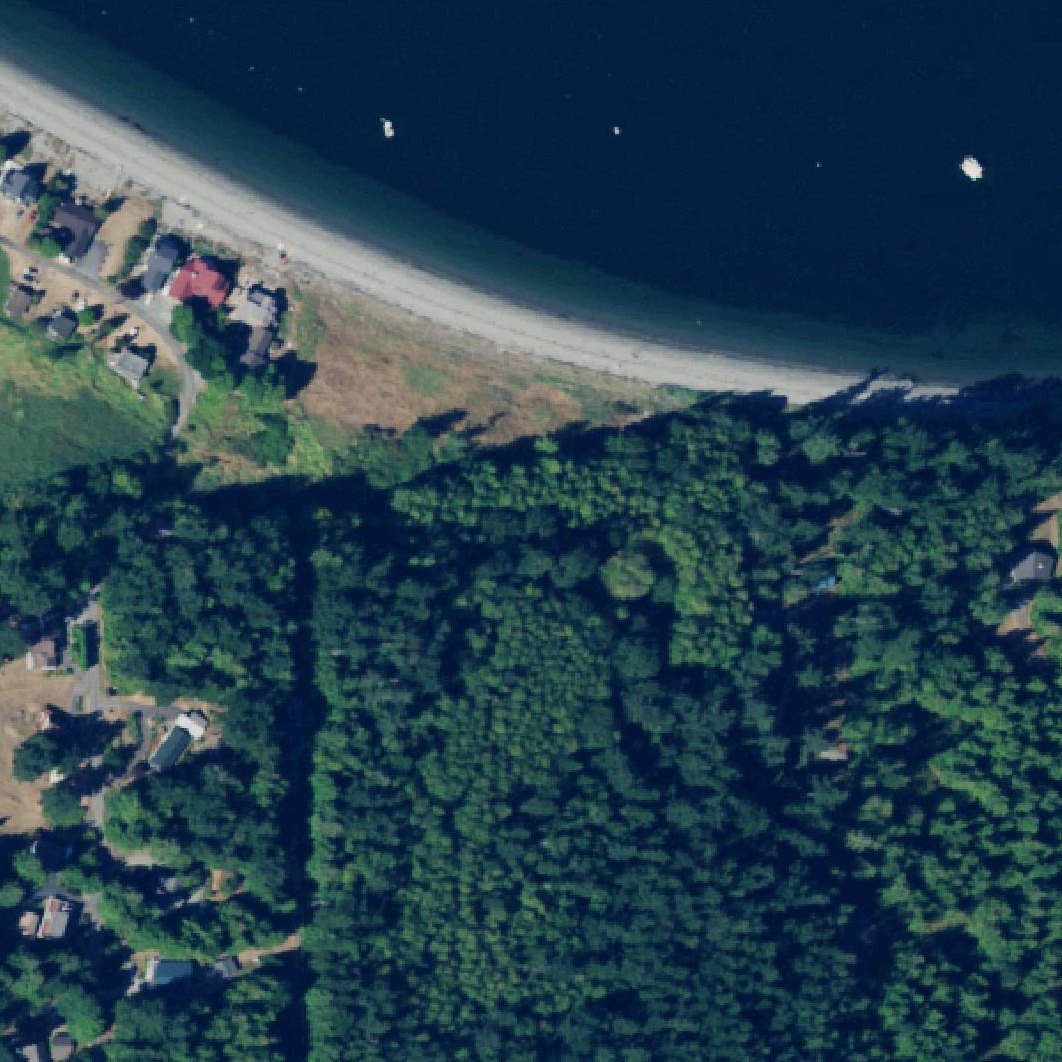 Aerial map of Upright Channel Beach Access