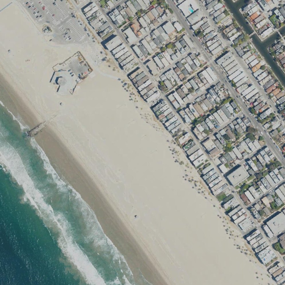 Aerial map of Venice Canals Beach Access Path