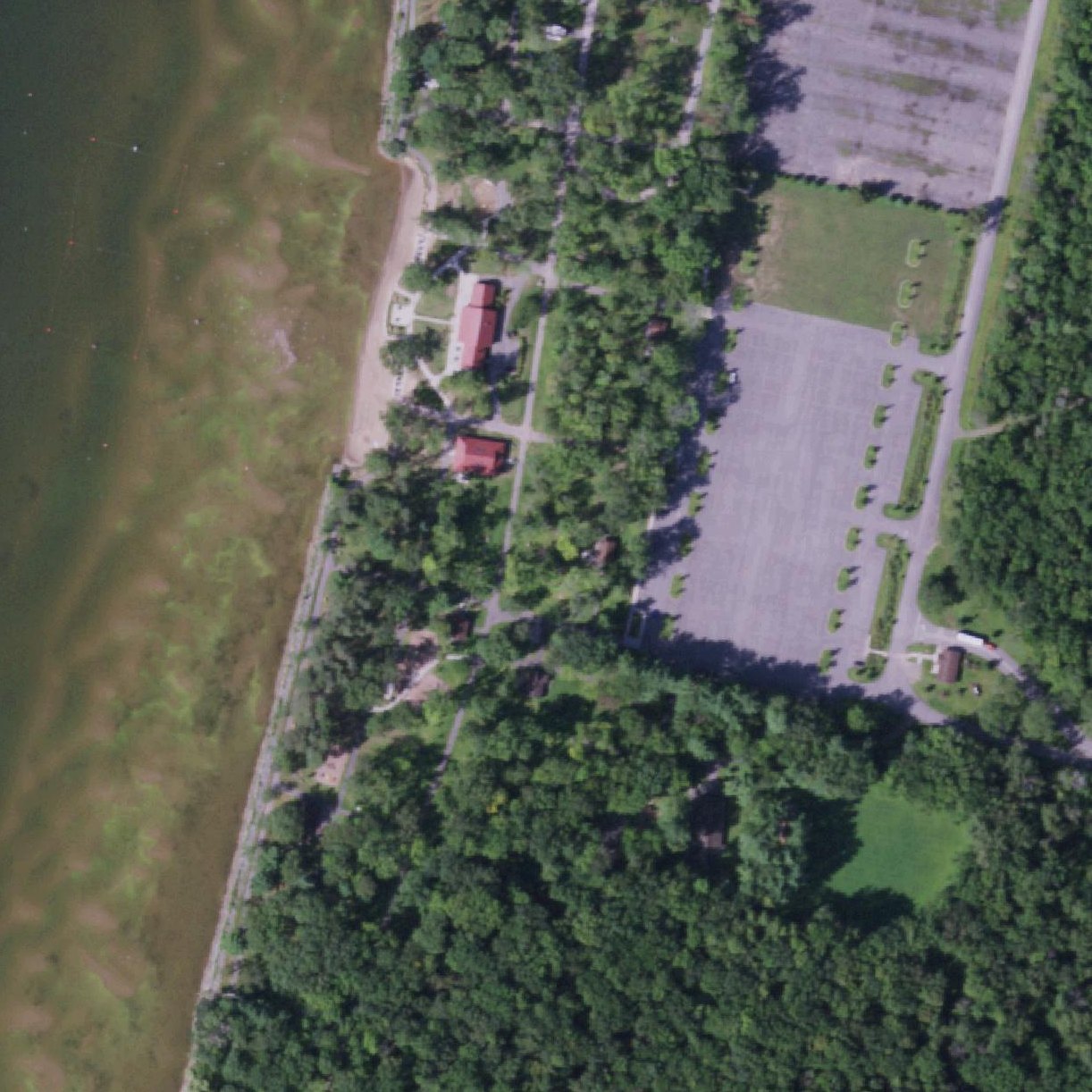 Aerial map of Verona Beach State Park