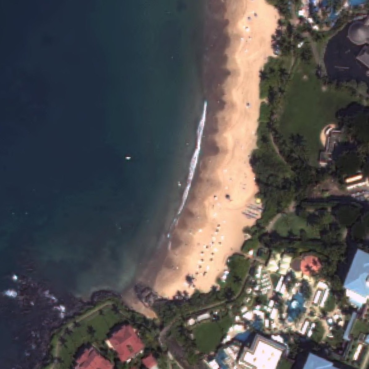 Aerial map of Wailea Beach
