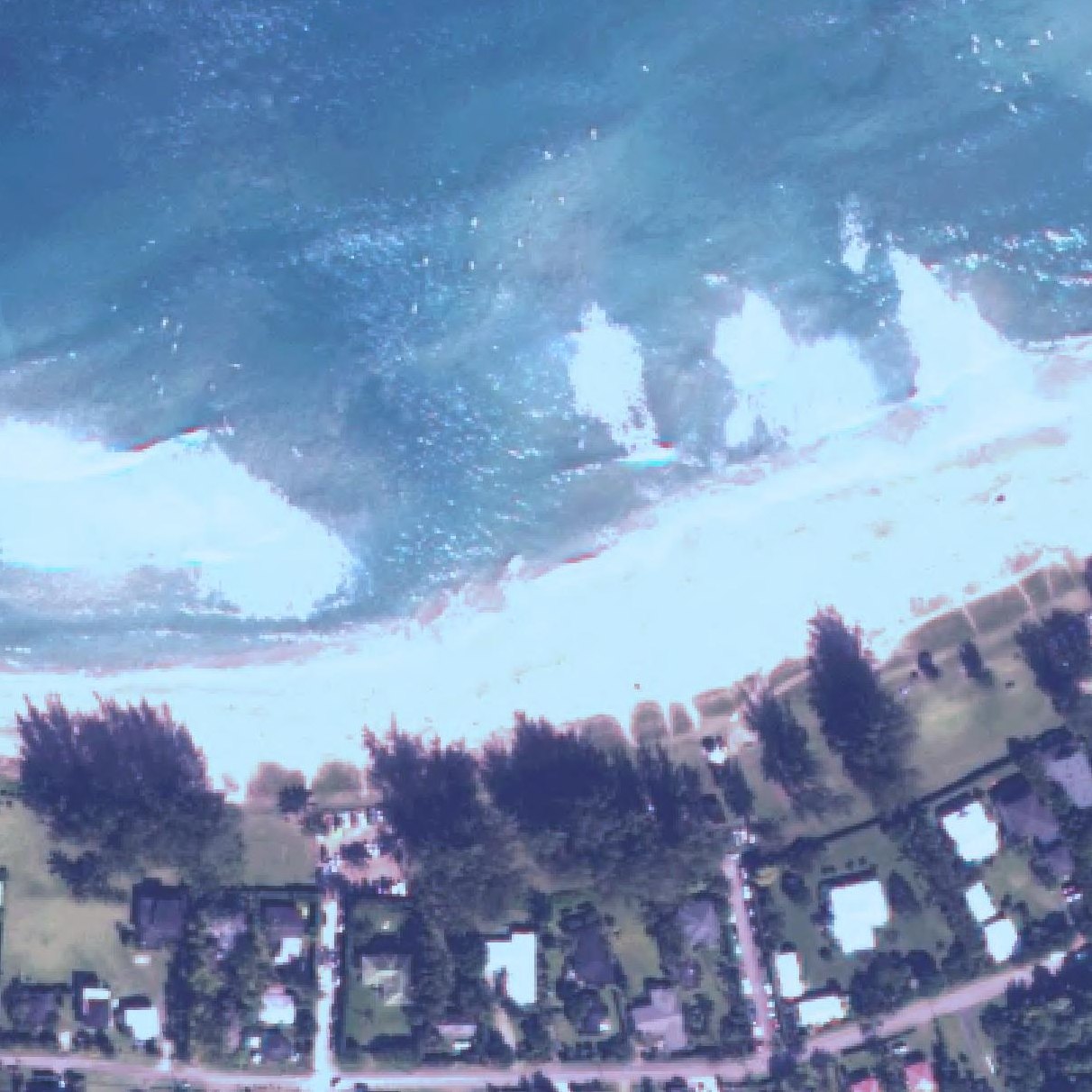 Aerial map of Waioli Beach