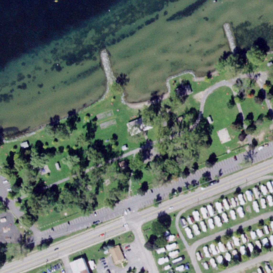 Aerial map of Watkins Glen Beach on Lake Seneca