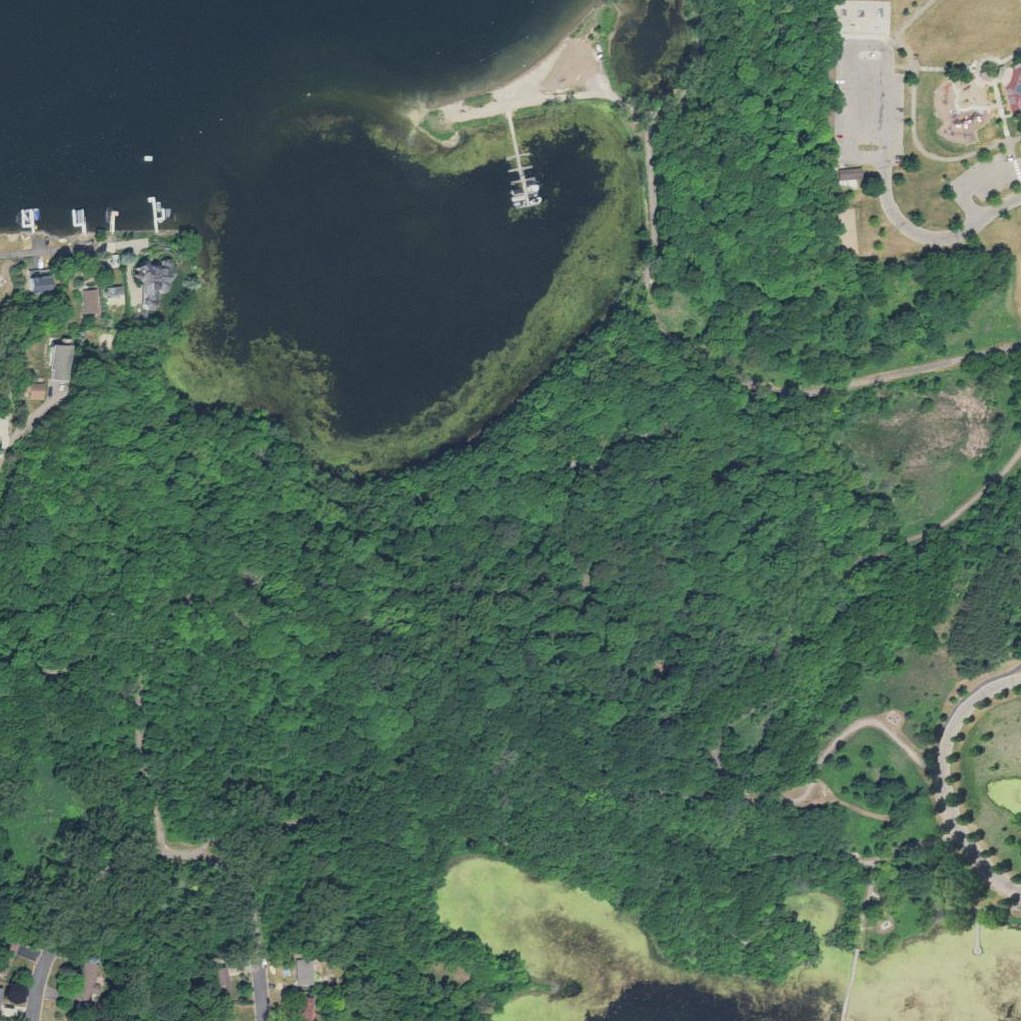 Aerial map of Watzl's Point Beach