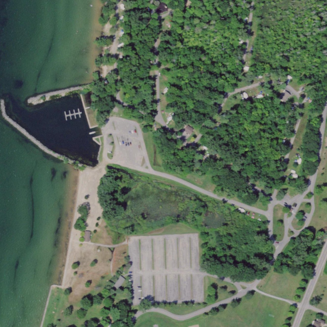 Aerial map of Westcott Beach State Park