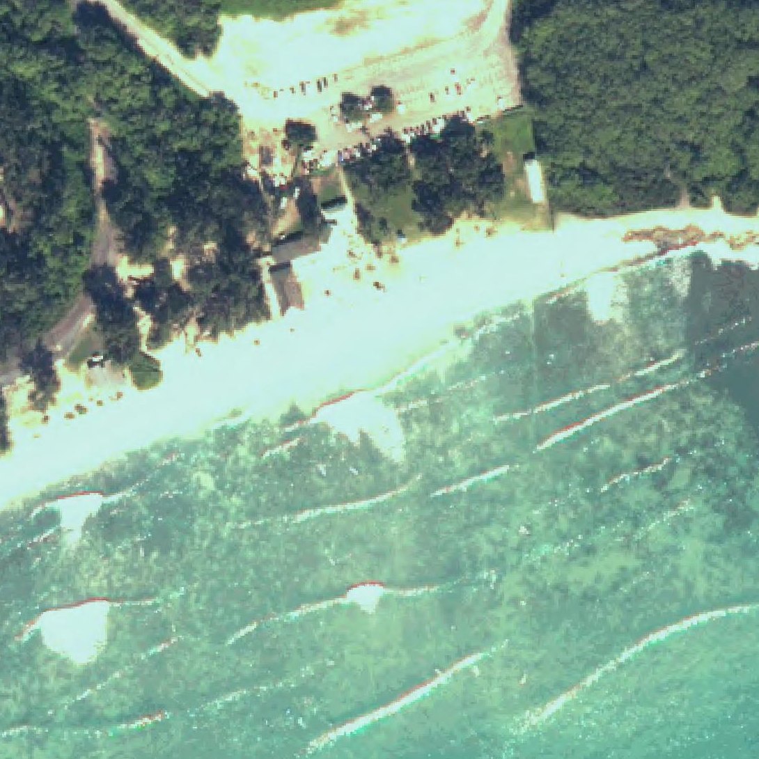 Aerial map of White Plains Beach