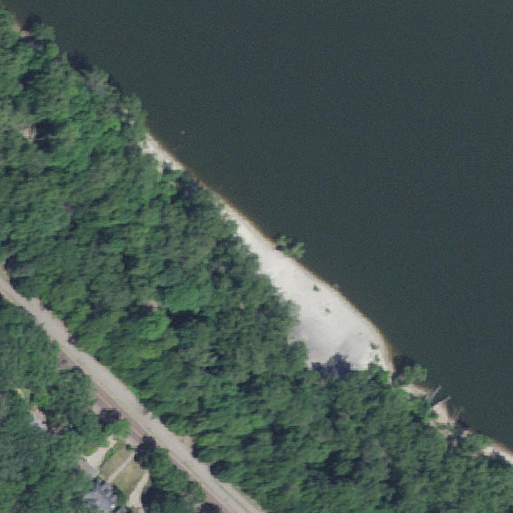 Aerial map of White Sands Beach