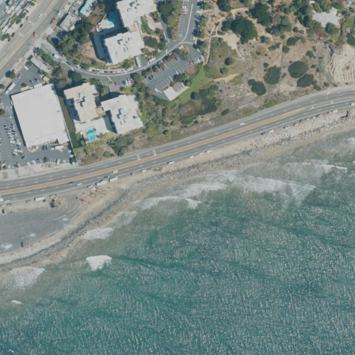 Aerial map of Will Rogers State Beach