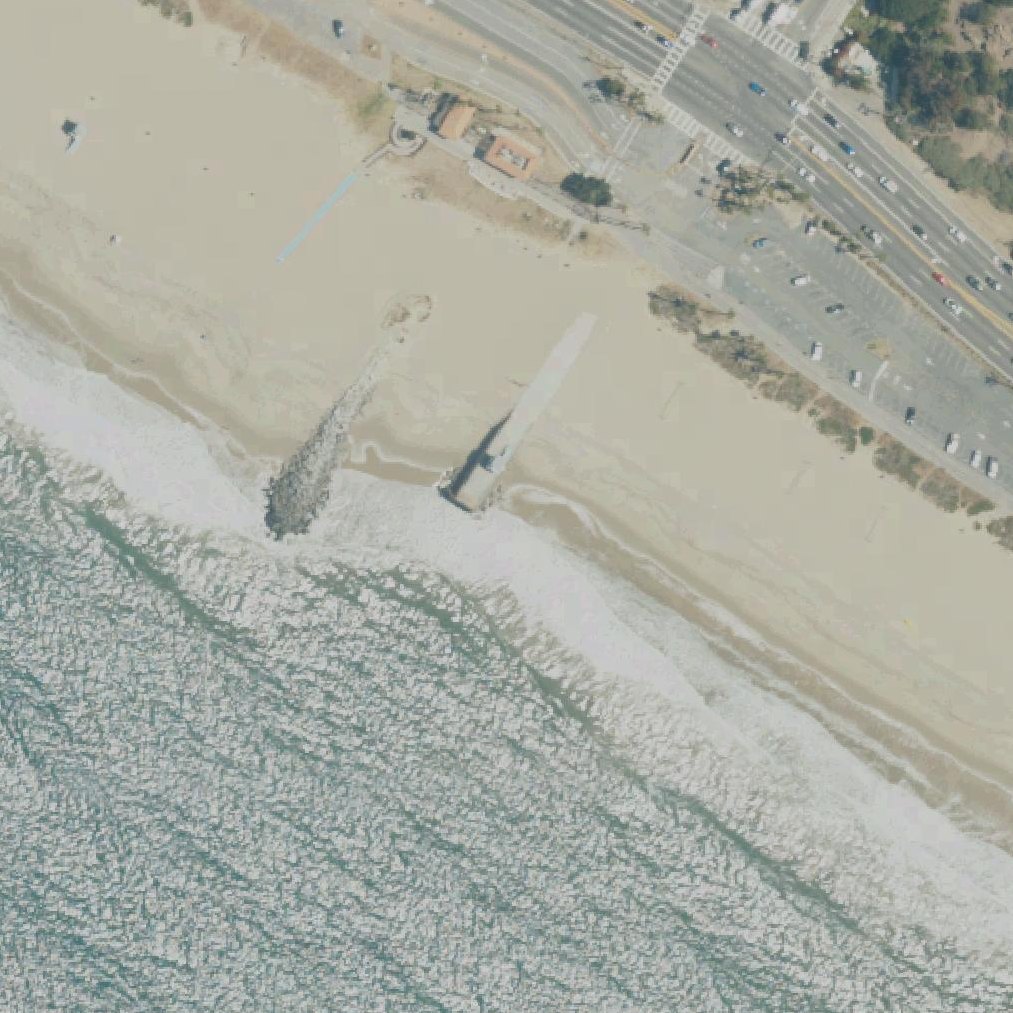 Aerial map of Will Rogers State Beach