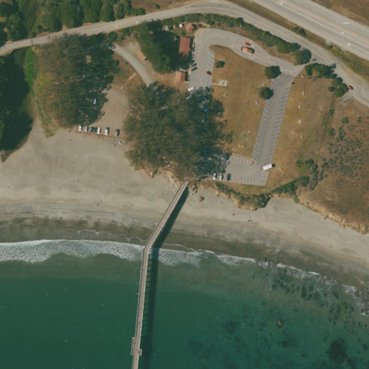 Aerial map of William Randolph Hearst Memorial Beach