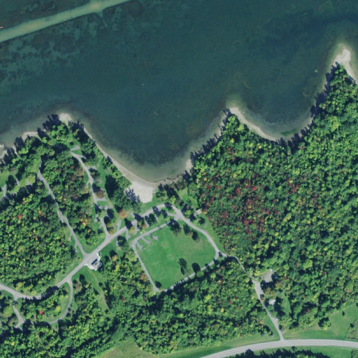 Aerial map of Woodlands Beach