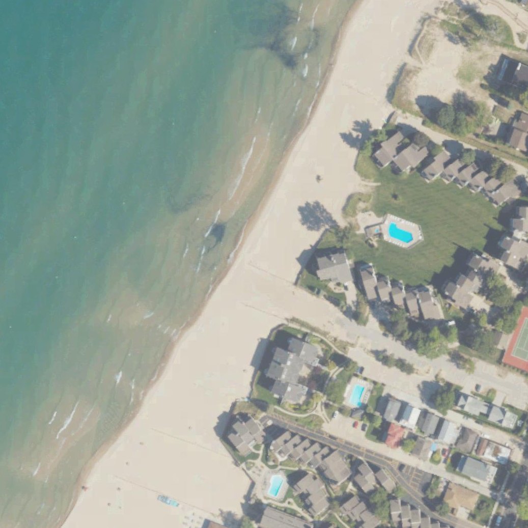 Aerial map of Woodman Beach