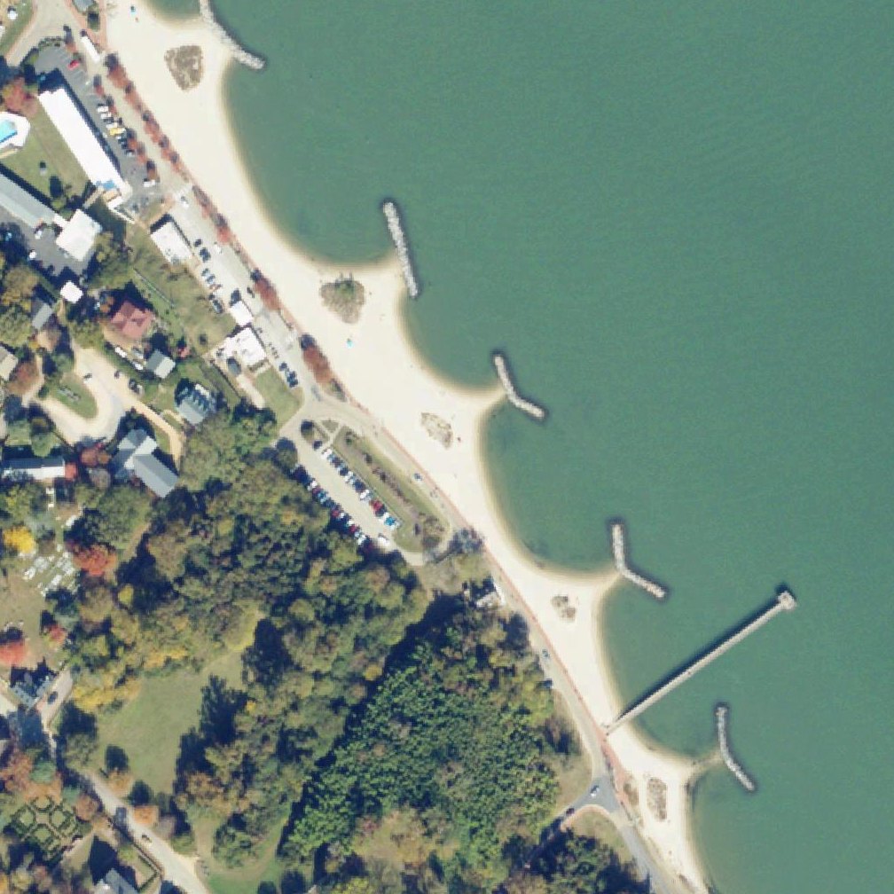 Aerial map of Yorktown Beach
