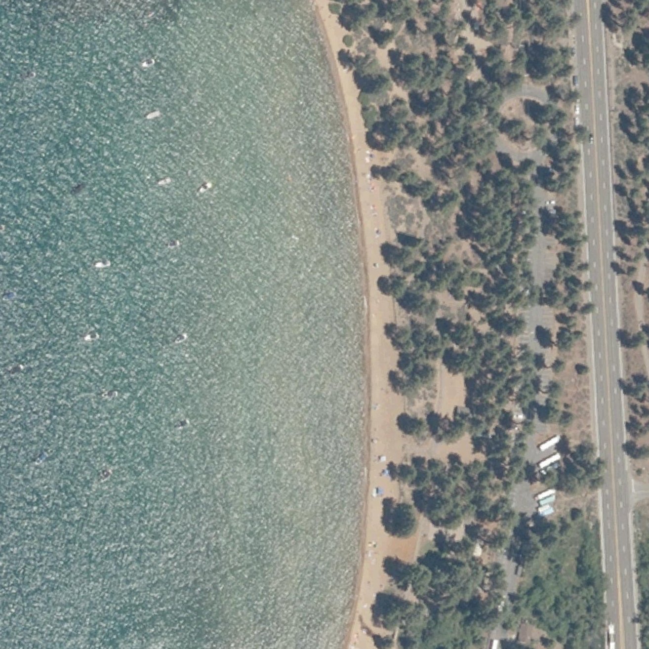 Aerial map of Zephyr Cove Day Use Area