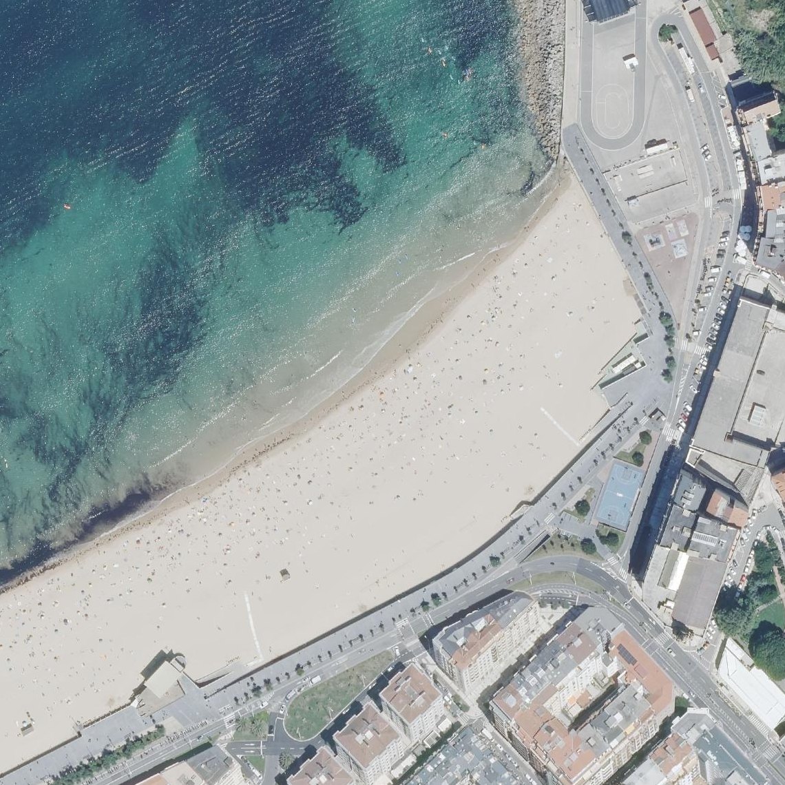 Aerial map of Zurriolako Hondartza