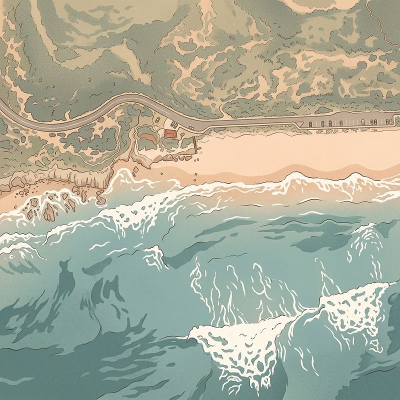 Aerial map of 1st Beach