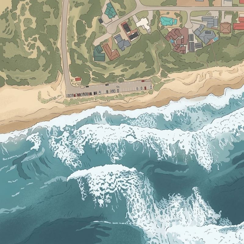 Aerial map of 2nd Beach Danabay
