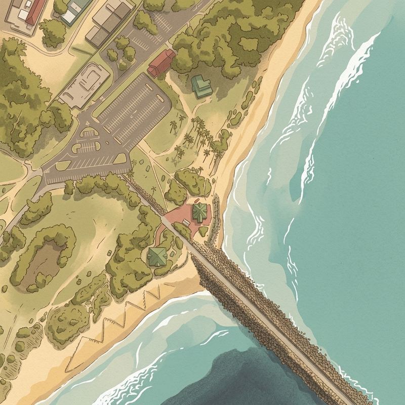 Aerial map of Alkantstrand Beach