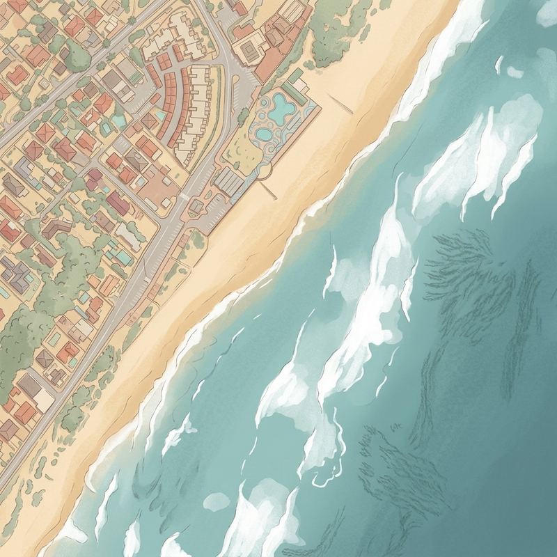 Aerial map of Ansteys Beach