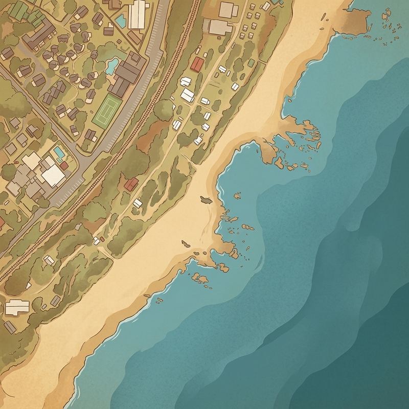 Aerial map of Banana Beach