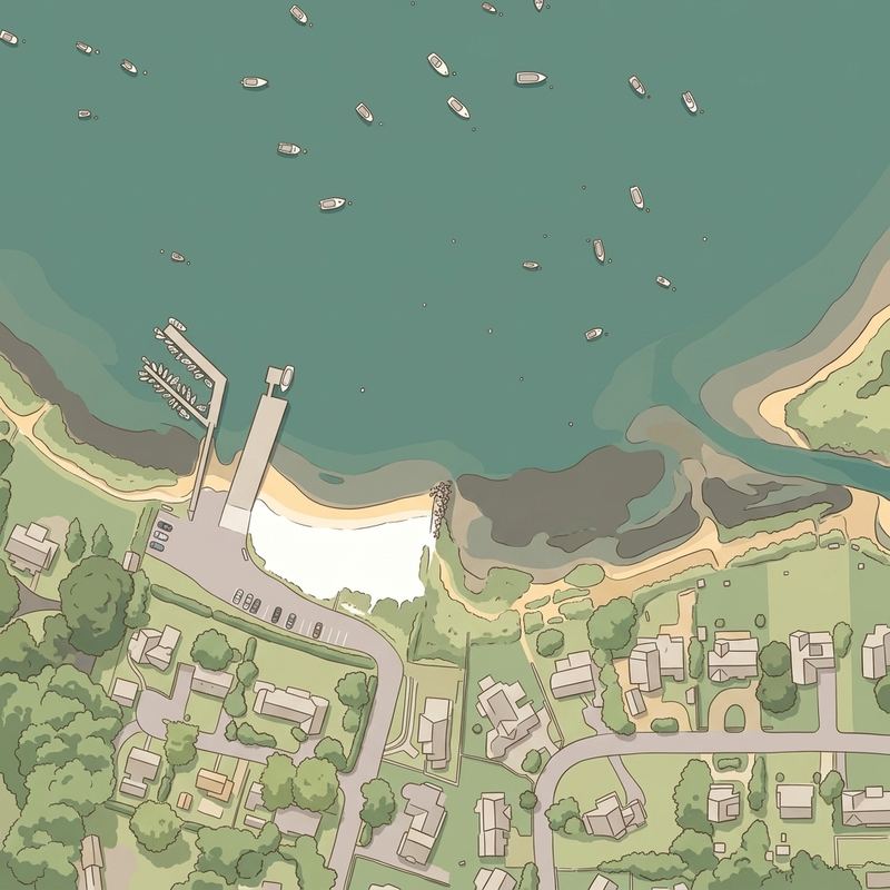 Aerial map of Barlows Landing Beach